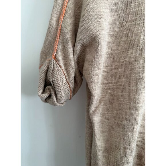 M MICHAEL STARS SZ 1 FLAX BEIGE TAN TOP CASUAL CHIC - Picture 3 of 3